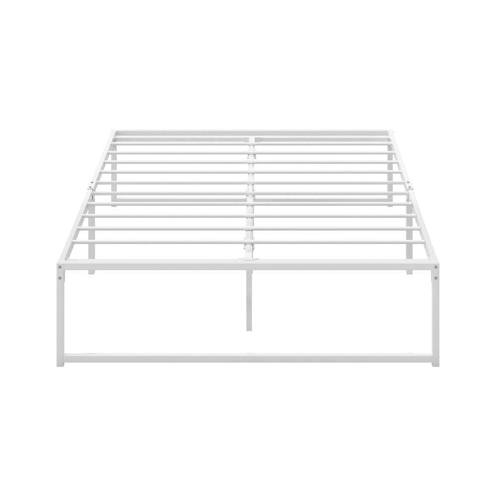 Metal Bed Frame Double/Queen Size Bed Base White