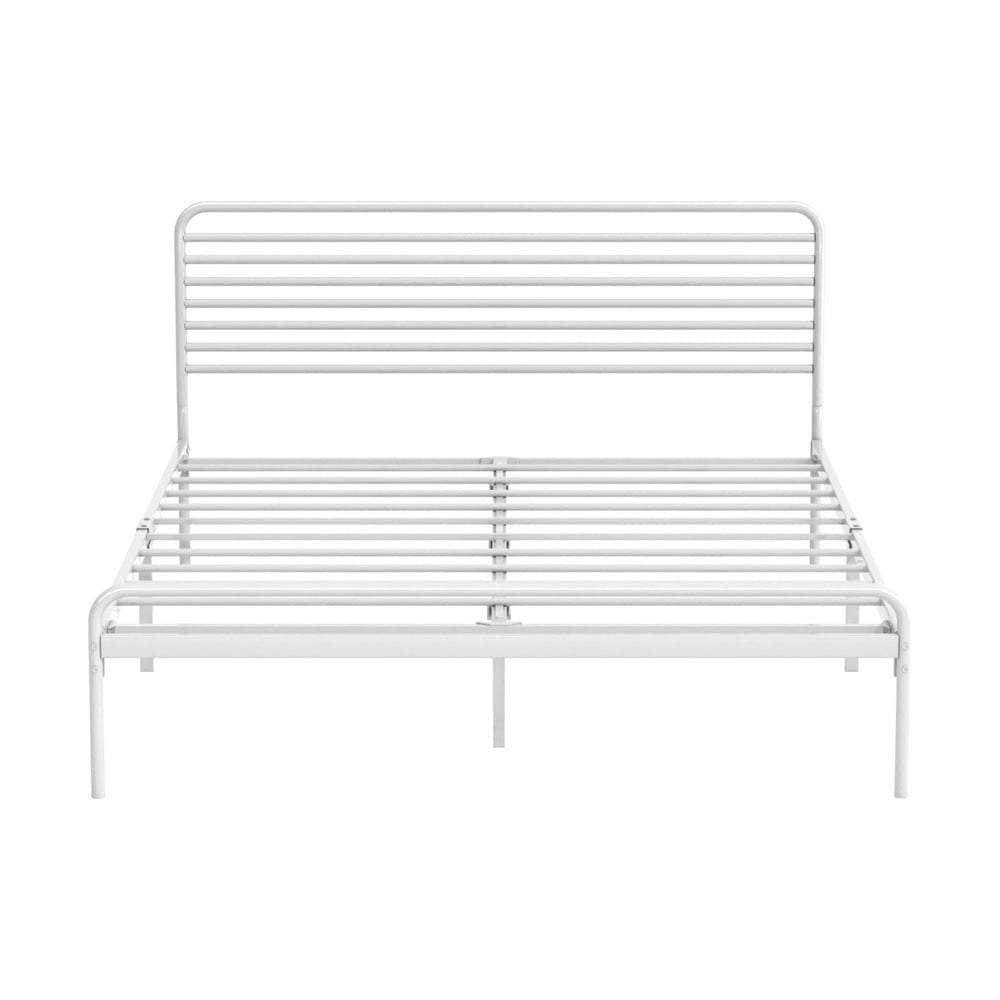 Metal Bed Frame Size Platform White