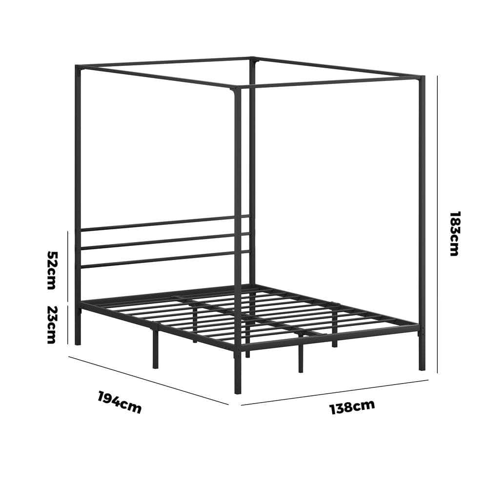 Metal Canopy Bed Frame Double/Queen/Single Size Platform