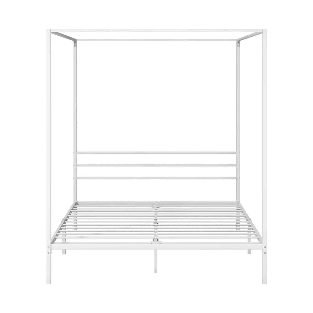 Metal Canopy Bed Frame Double/Queen/Single Size White