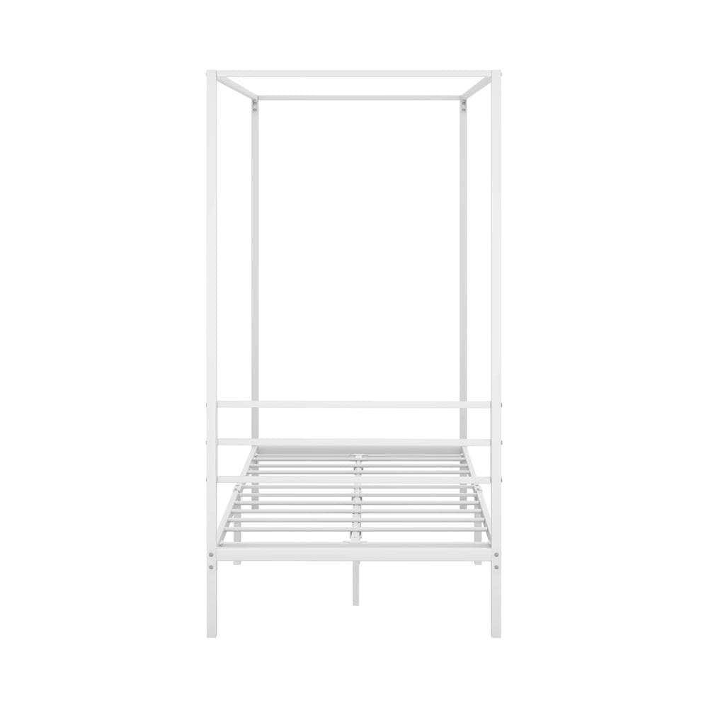 Metal Canopy Bed Frame Double/Queen/Single Size White