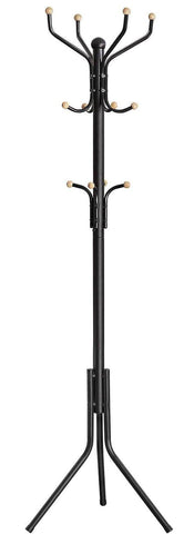 Metal Coat Rack Stand Hat Hanger, Black, 182Cm