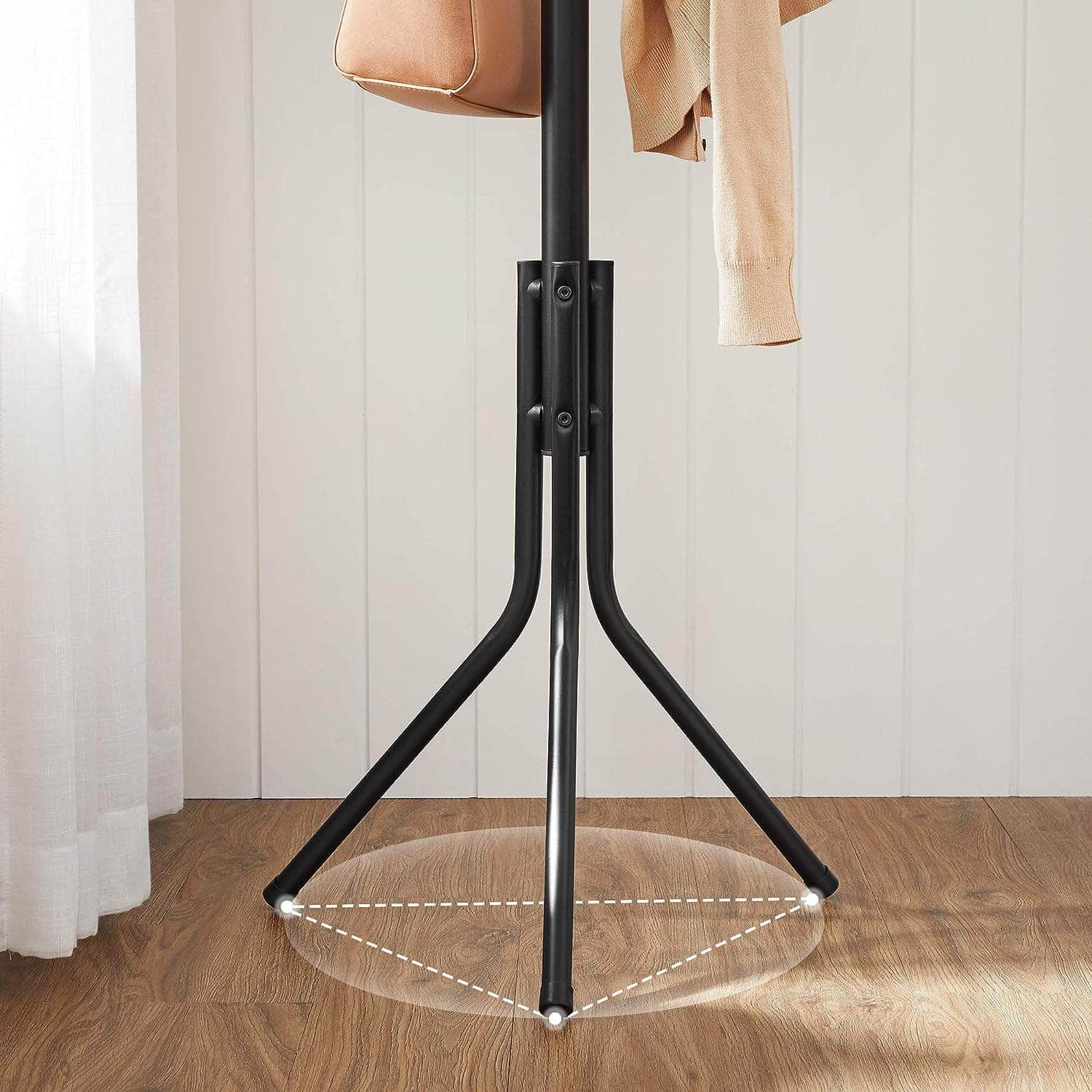 Metal Coat Rack Stand Hat Hanger, Black, 182Cm