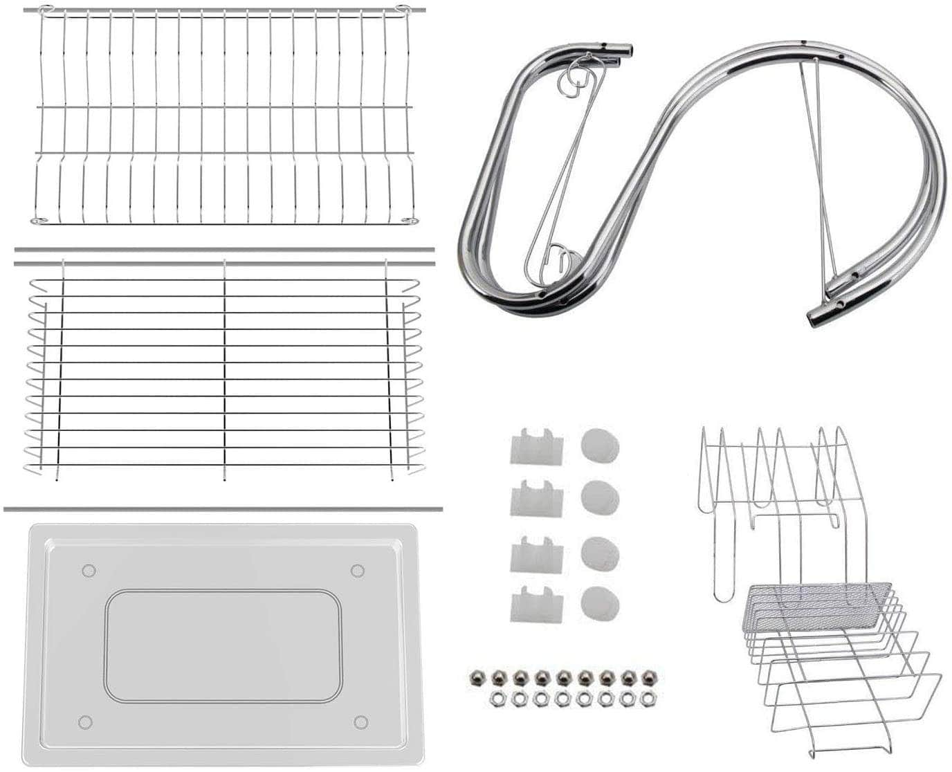 Metal Dish Drying Rack Kitchen-2-Tier With Drain Board