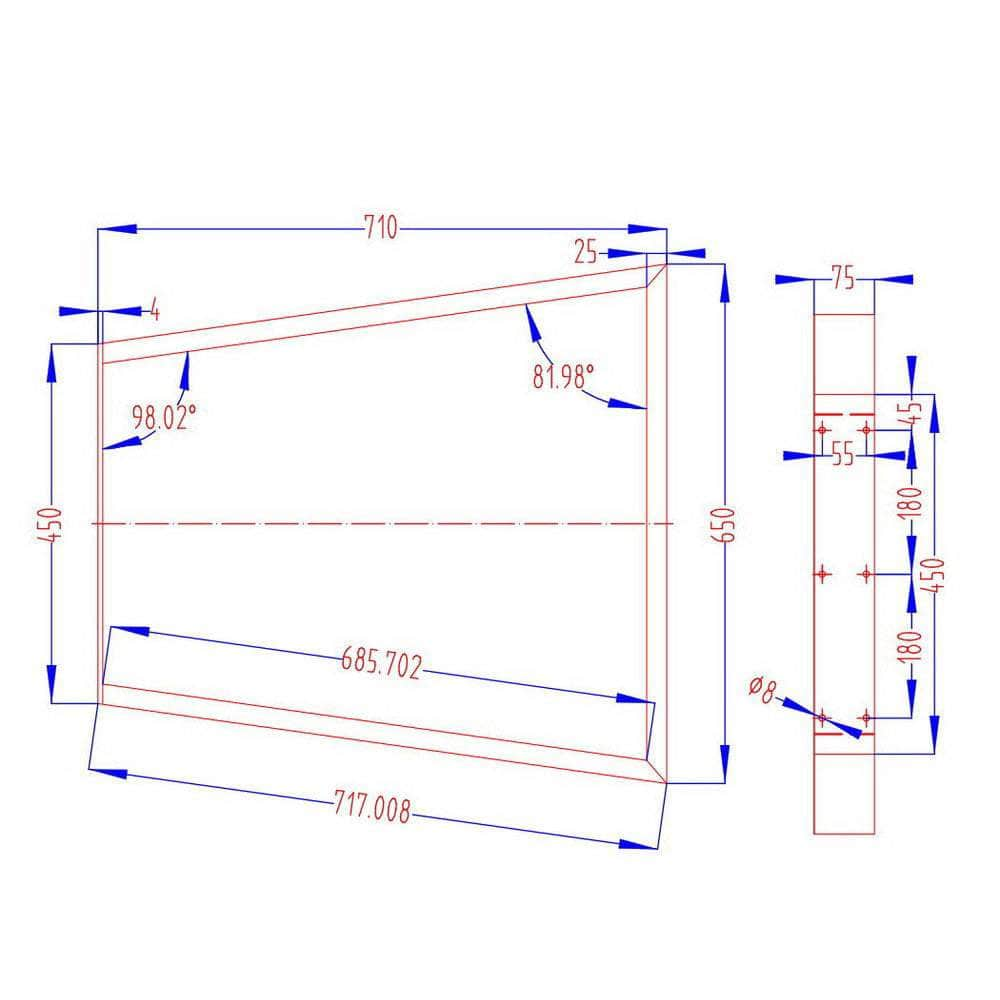 Metal Table Legs Diy Trapezoid 45X65Cm Set Of 2