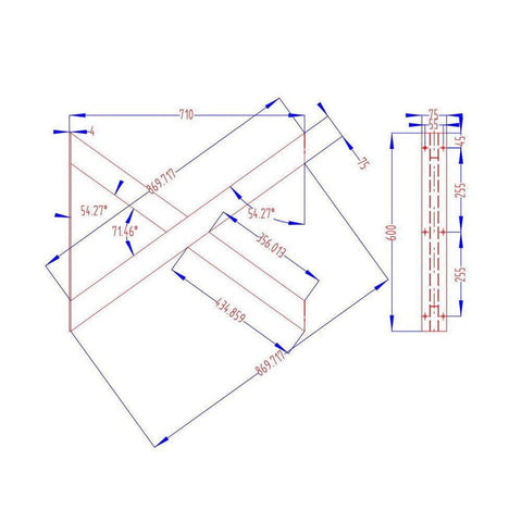 Metal Table Legs Diy X-Shaped 71X60Cm Set Of 2