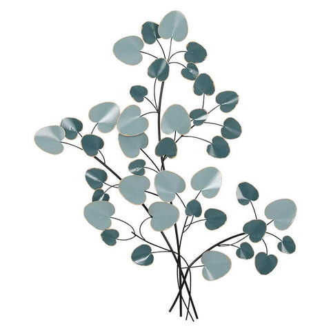 Metal Wall Art Hanging Sculpture Home Decor Leaf Tree Of Life Blue