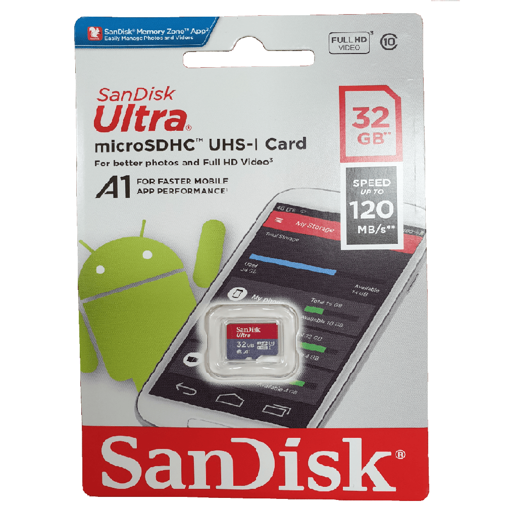 Micro Sdhc Ultra Uhs-I Class 10 , A1, 120Mb/S No Adapter