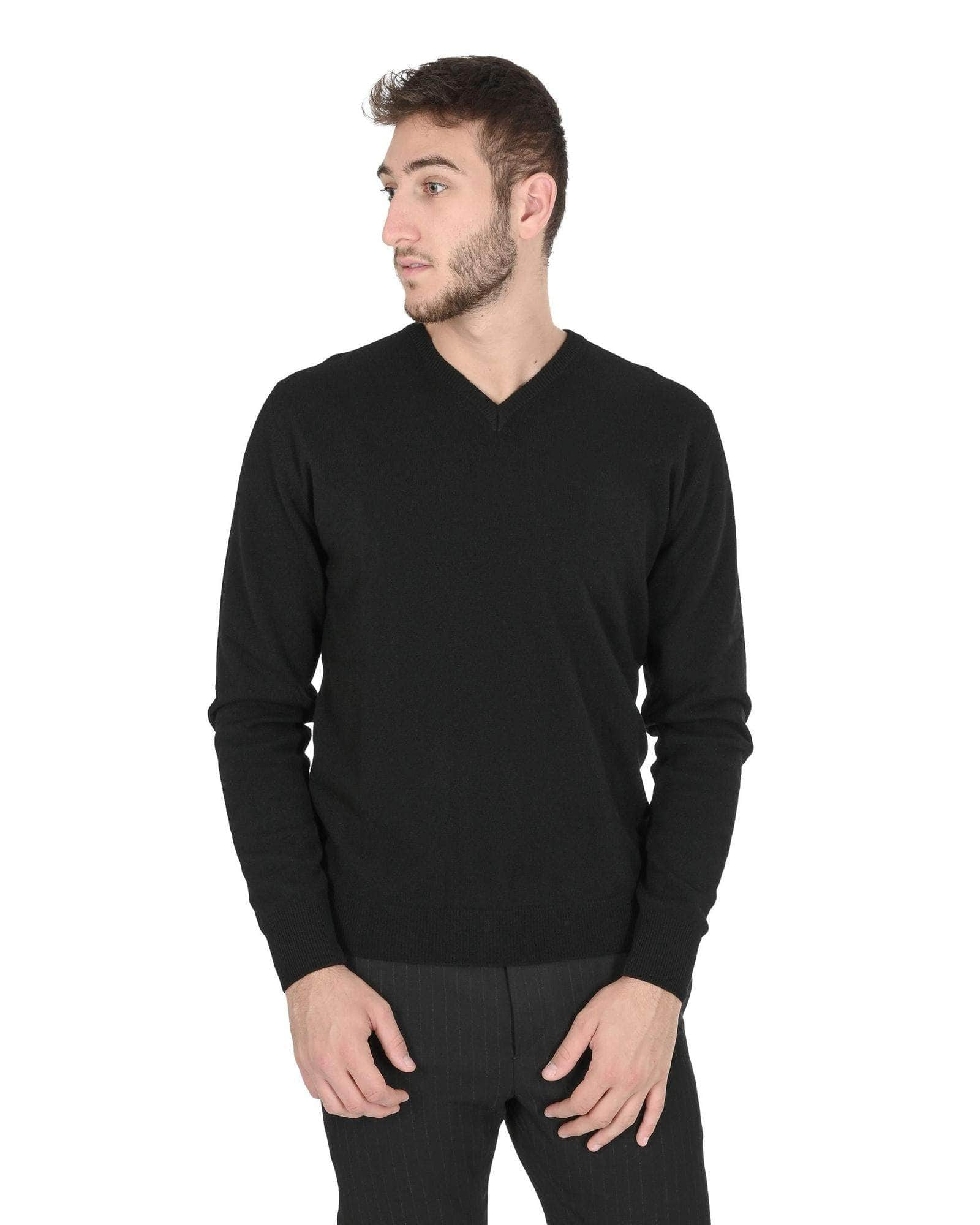 Midnight Elegance Men'S Cashmere V-Neck