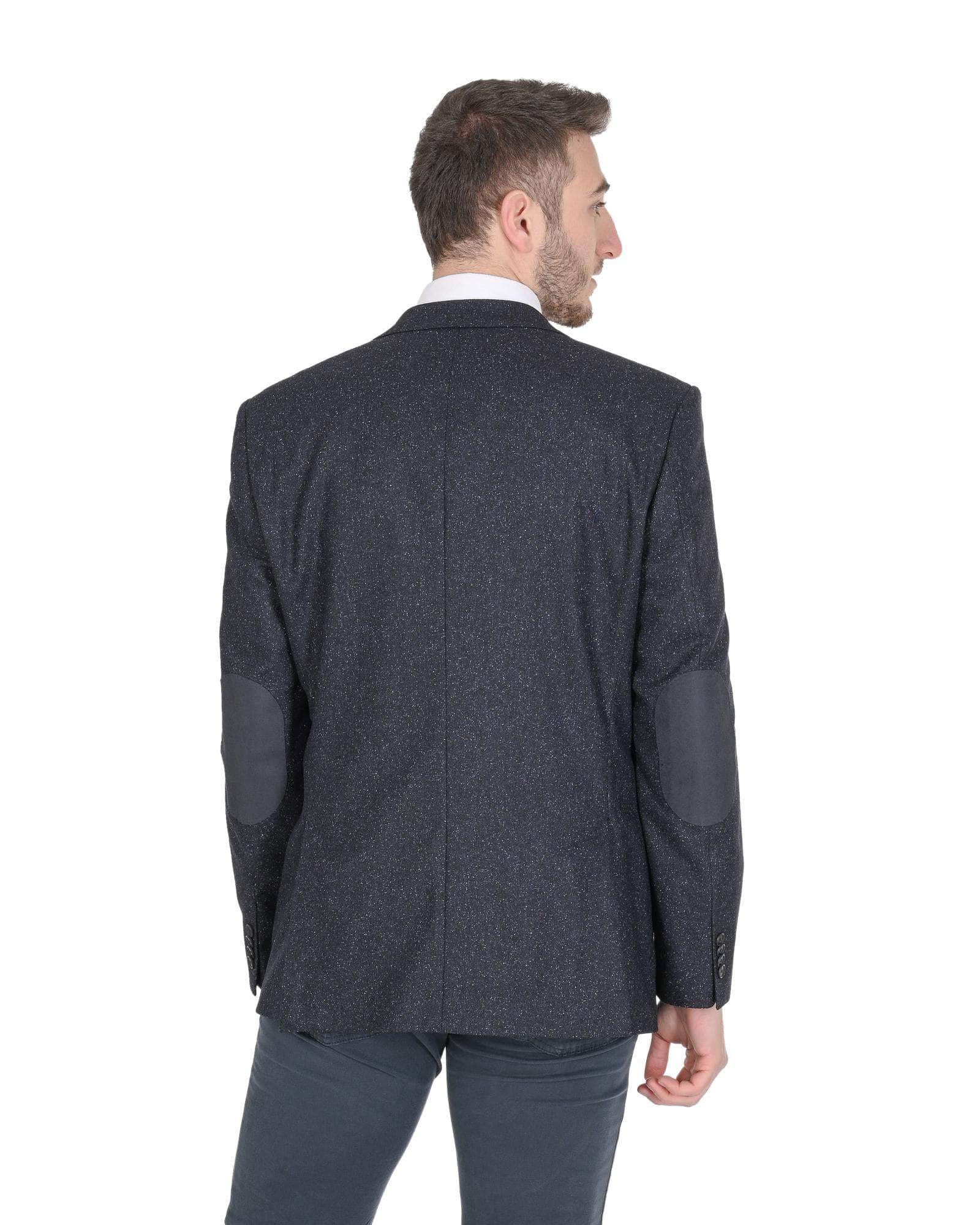 Midnight Elegance Men'S Indigo Wool Blend Jacket