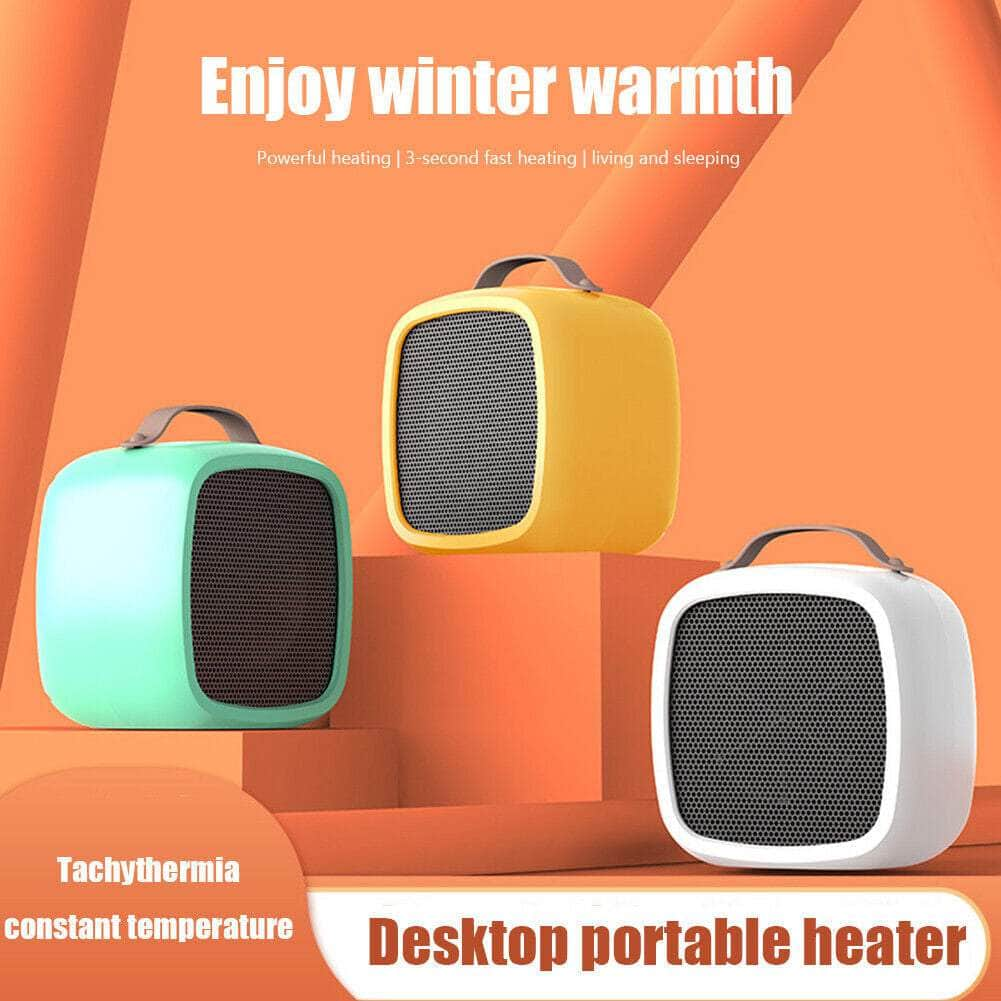 Mini Electric Heater Fall Proof with Handle Desktop Fan Heater Portable for Home