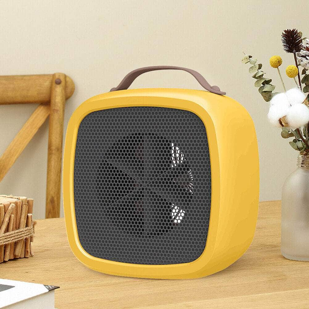 Mini Electric Heater Fall Proof with Handle Desktop Fan Heater Portable for Home