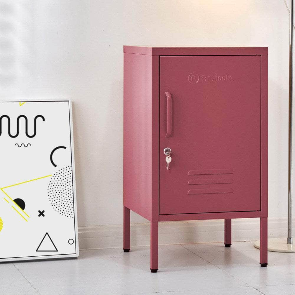 Mini Metal Locker Storage Shelf Organizer Cabinet Bedroom Black/Blue/Green/Pink/Yellow/White