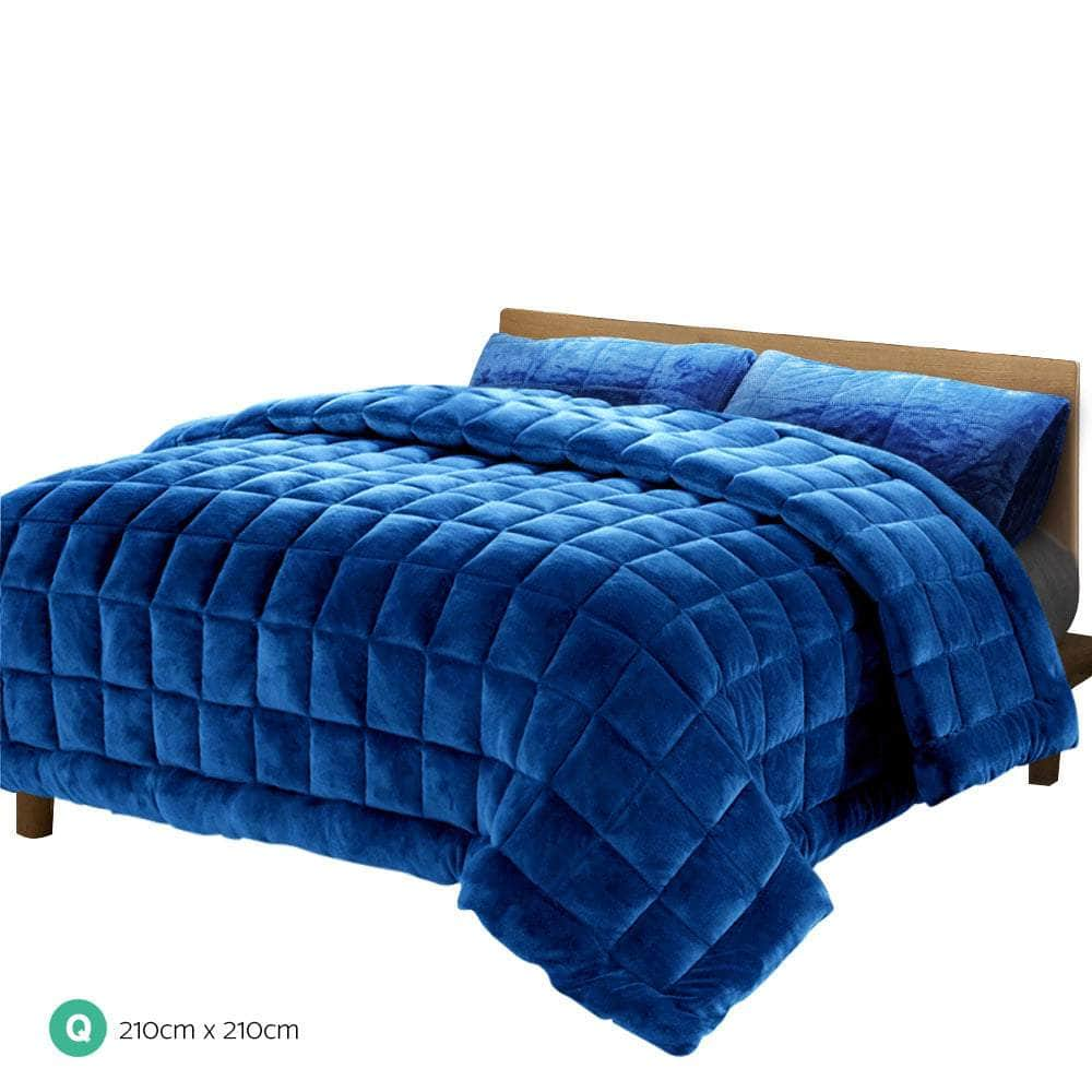 Mink Quilt Blue Queen