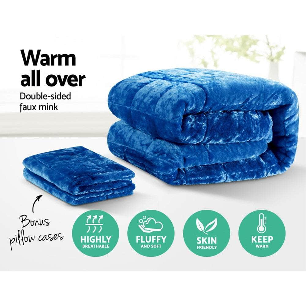 Mink Quilt Blue Queen