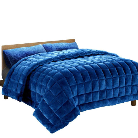 Mink Quilt Blue Queen