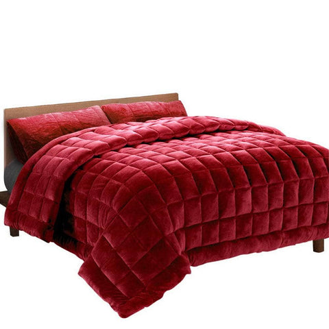 Mink Quilt Burgundy King