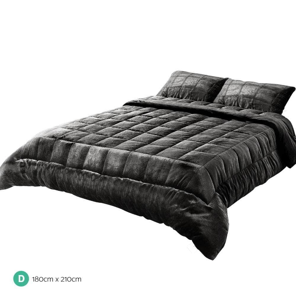 Mink Quilt Charcoal Double