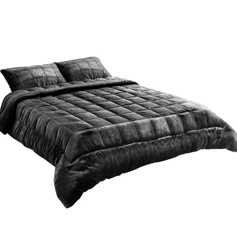 Mink Quilt Charcoal Double