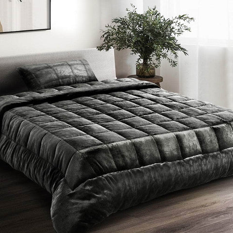 Mink Quilt Charcoal Single