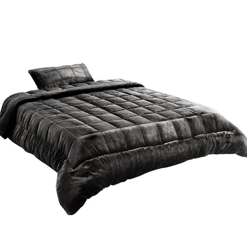 Mink Quilt Charcoal Single