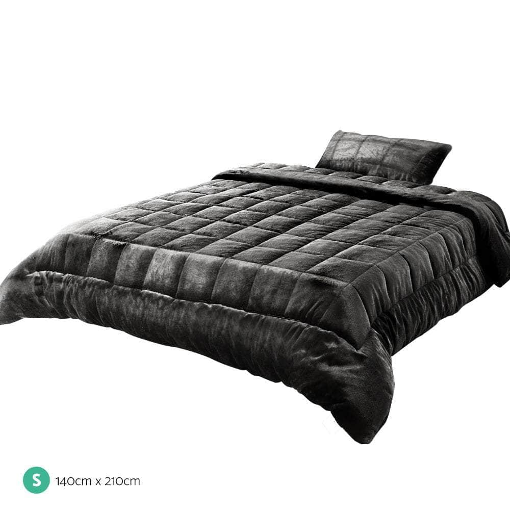 Mink Quilt Charcoal Single