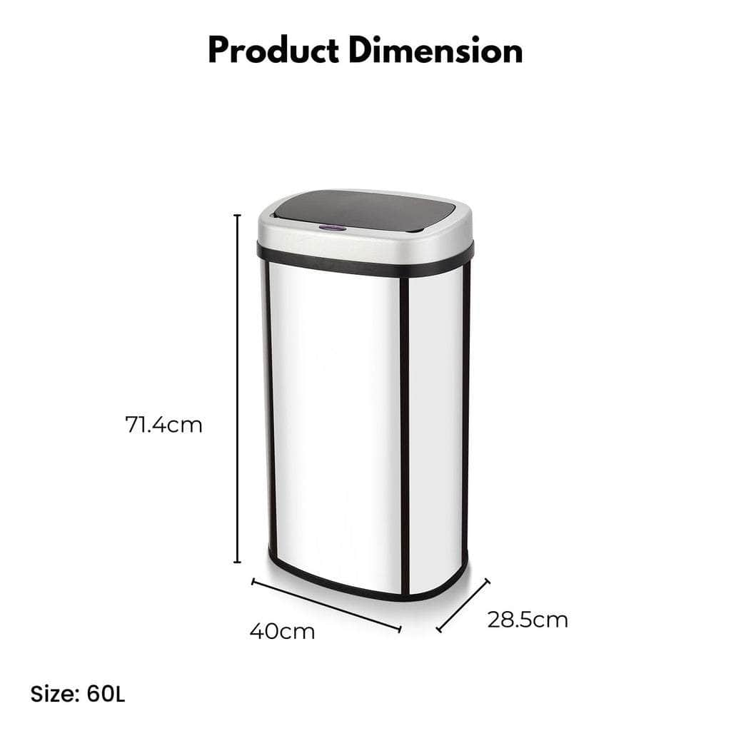 Miraklass Sensor Bin 60L Mirror Oval