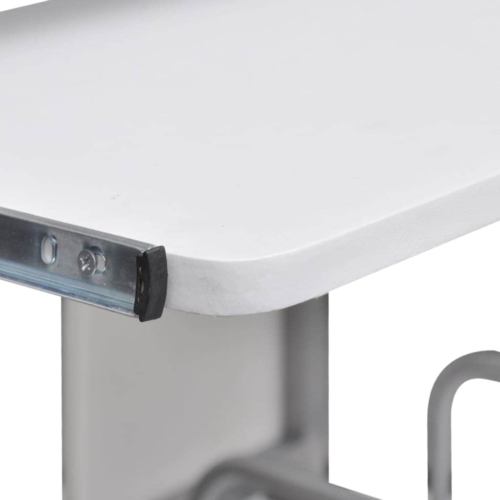 Mobile Computer Desk Pull Out Tray White Office Student Table