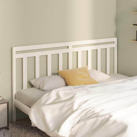 Modern Bed Headboard (White) Solid Wood Pine