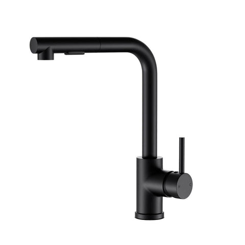 Modern Black Kitchen Mixer Tap - Pull-Out Swivel