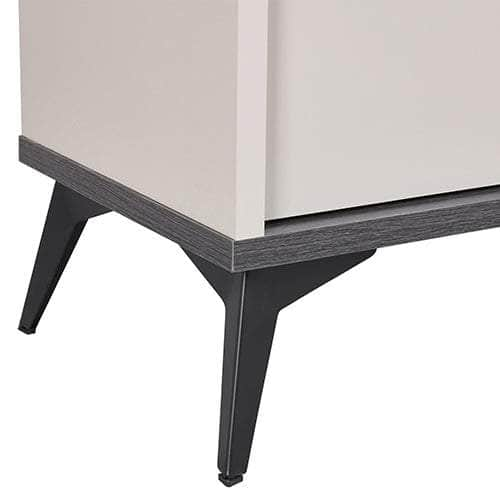 Modern Tallboy with 5 Drawers - Champagne & Black