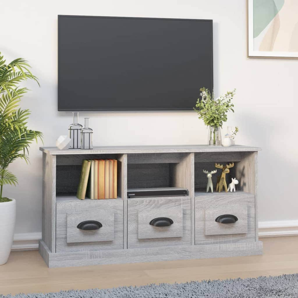 Modern White Engineered Wood TV Cabinet