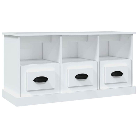 Modern White Engineered Wood TV Cabinet