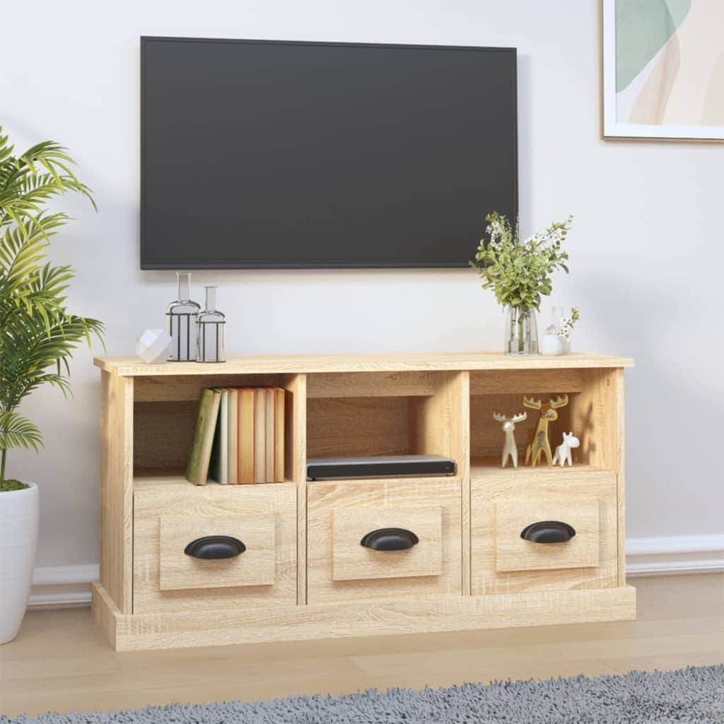 Modern White Engineered Wood TV Cabinet