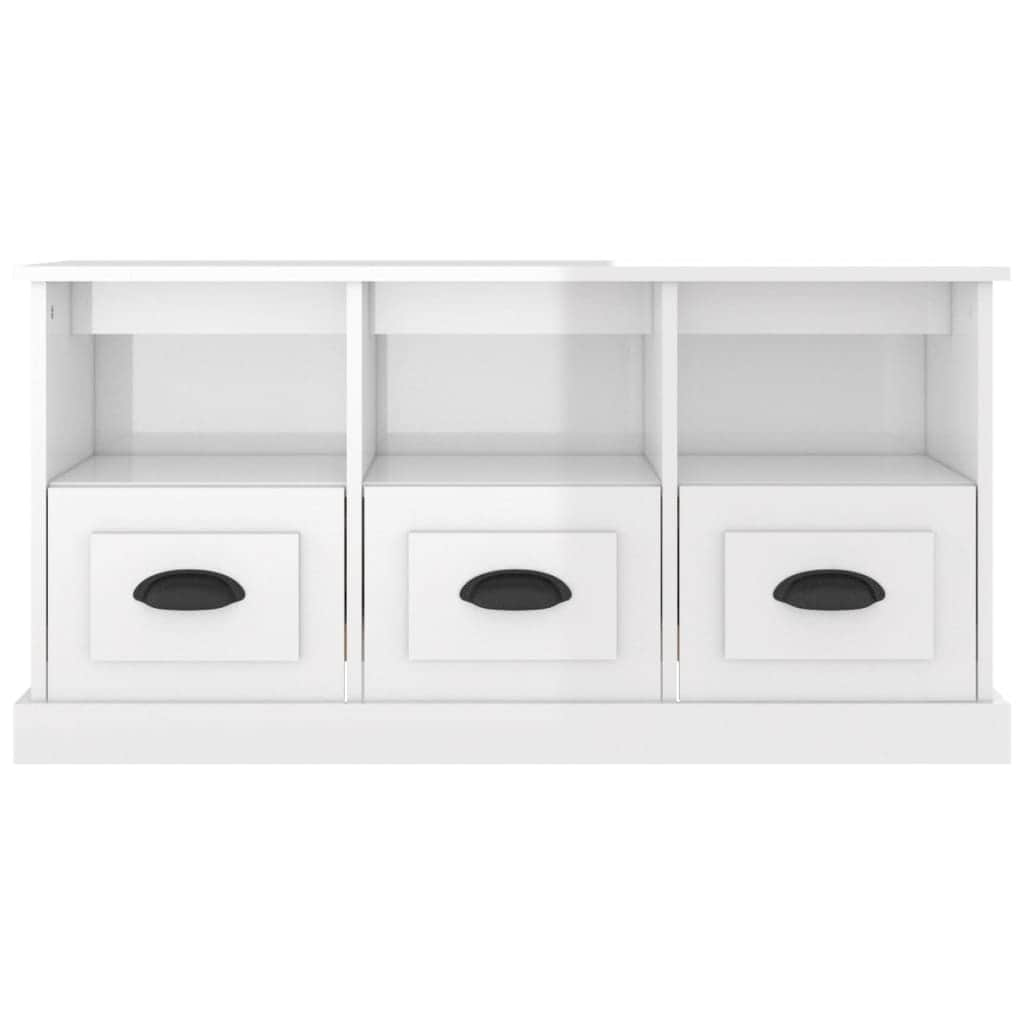 Modern White Engineered Wood TV Cabinet