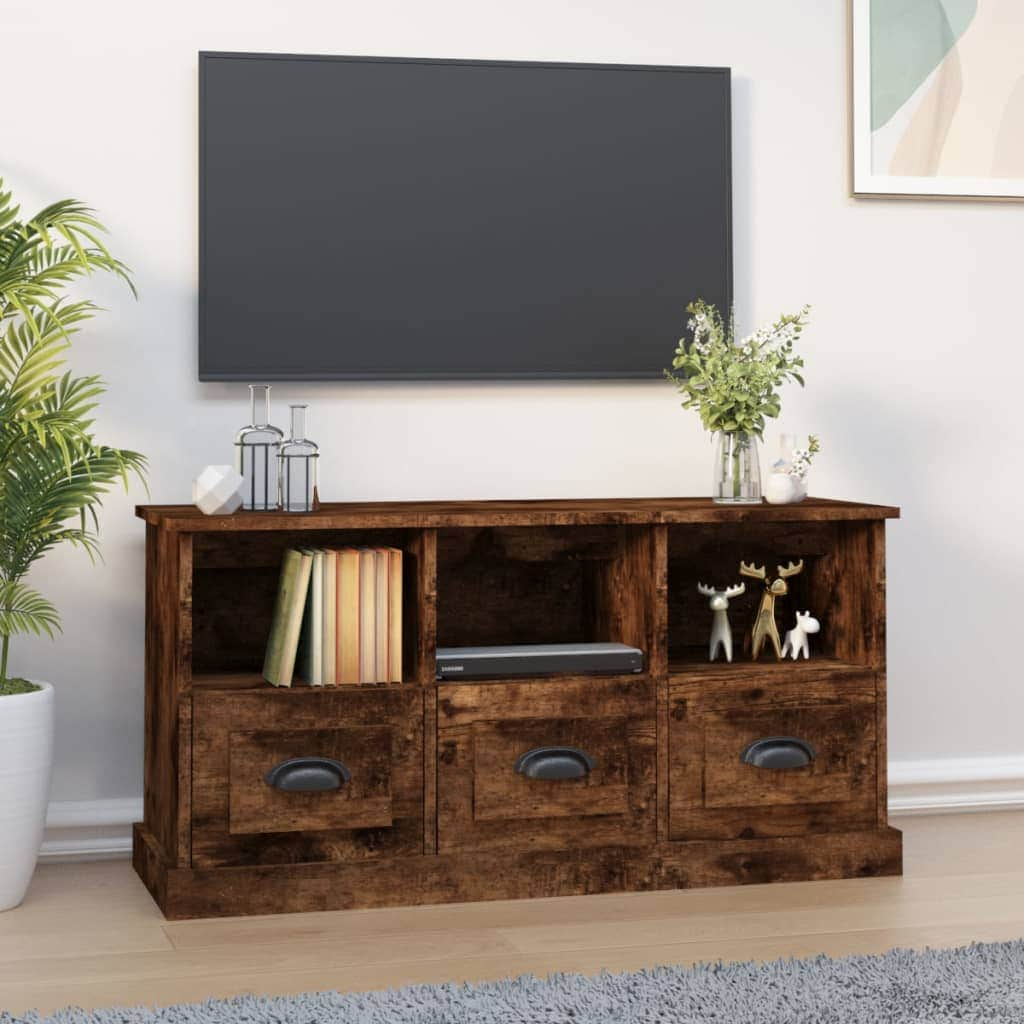 Modern White Engineered Wood TV Cabinet