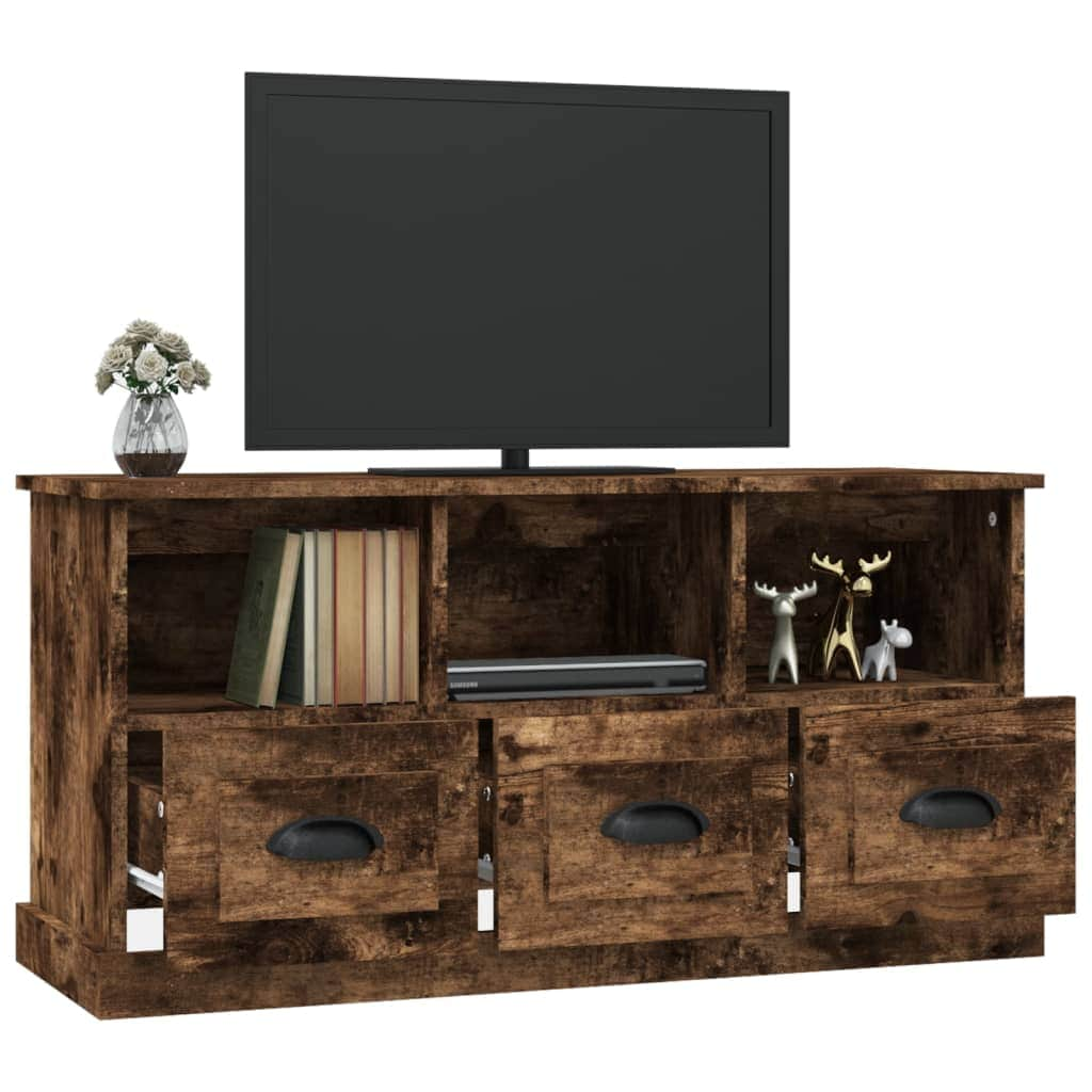 Modern White Engineered Wood TV Cabinet