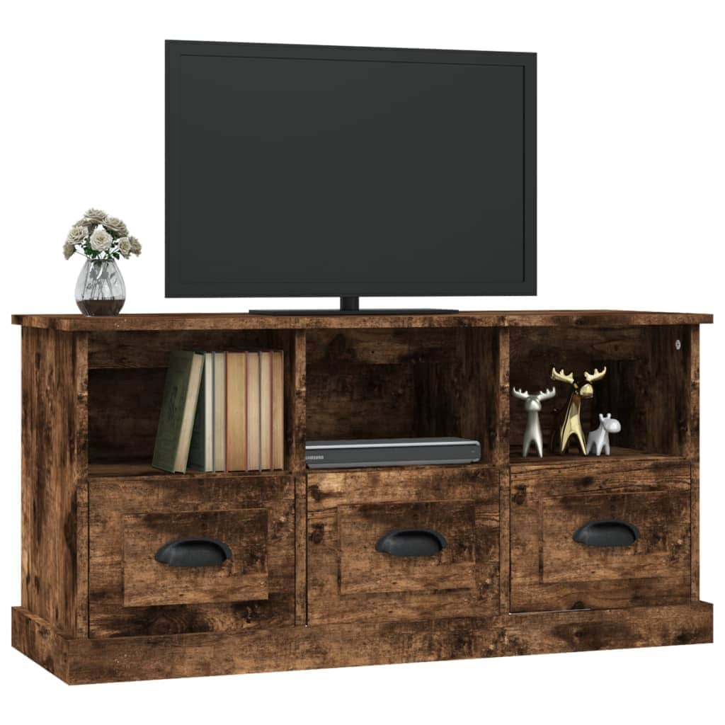 Modern White Engineered Wood TV Cabinet