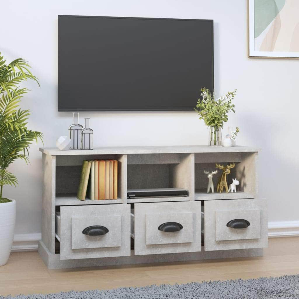 Modern White Engineered Wood TV Cabinet