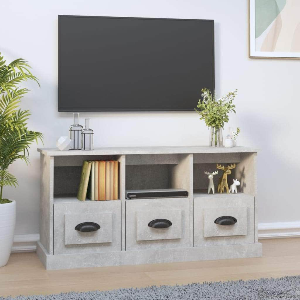 Modern White Engineered Wood TV Cabinet