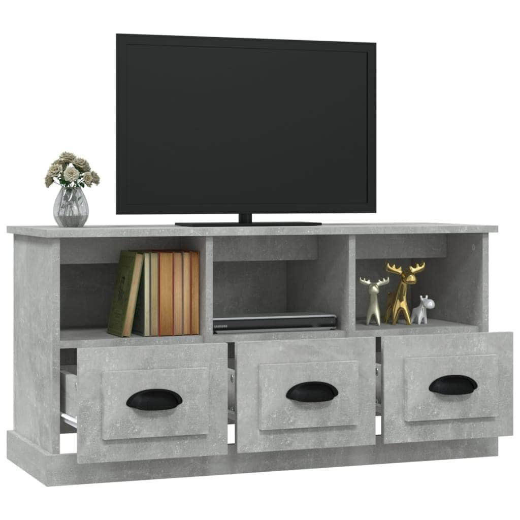 Modern White Engineered Wood TV Cabinet