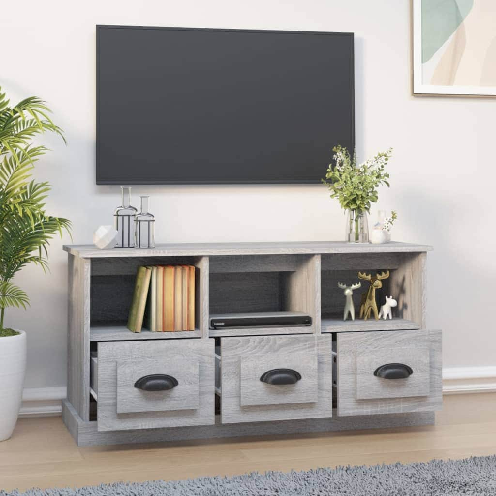 Modern White Engineered Wood TV Cabinet