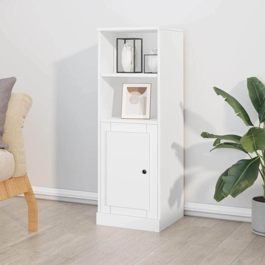 Modern White Highboard in Engineered Wood