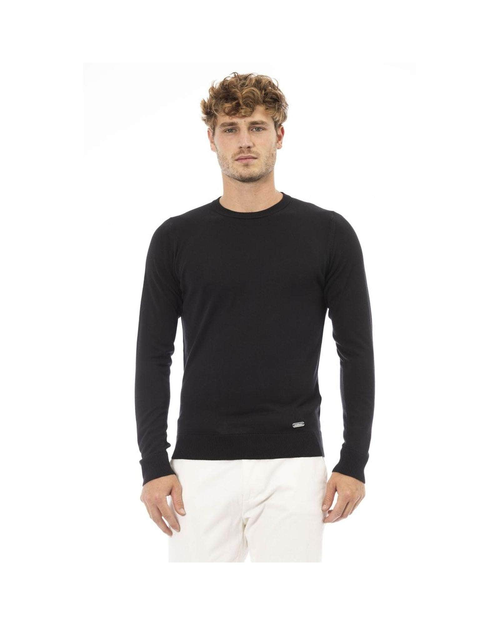 Modish Blue/Black Modal Sweater - Baldinini