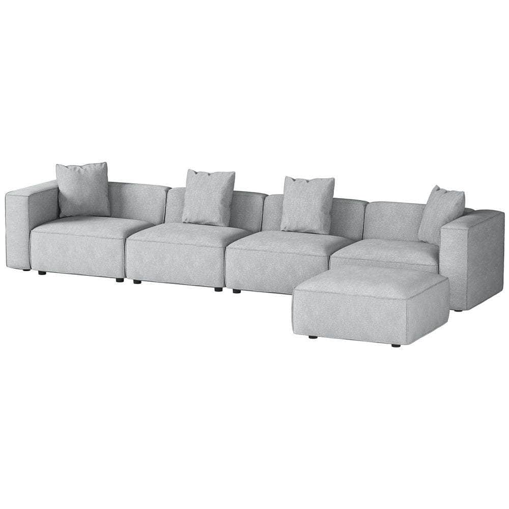 Modular Sofa Chaise Set 4/5/6-Seater Grey