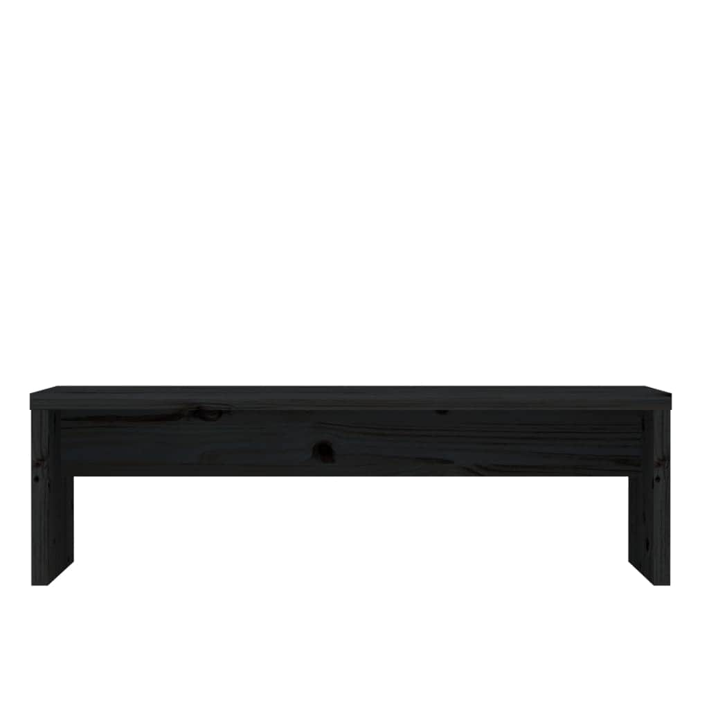 Monitor Stand Black Solid Wood Pine