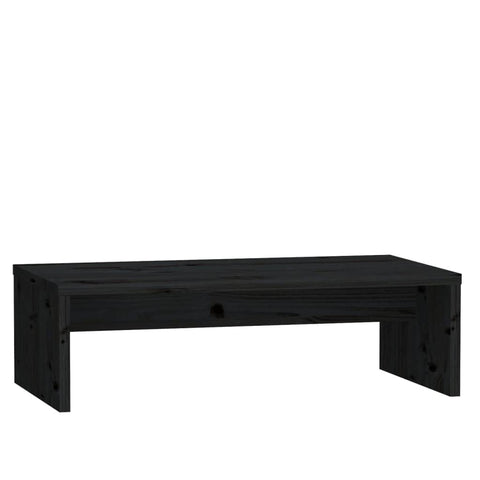 Monitor Stand Black Solid Wood Pine