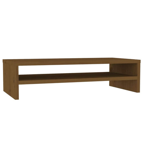 Monitor Stand Honey Brown Solid Wood Pine