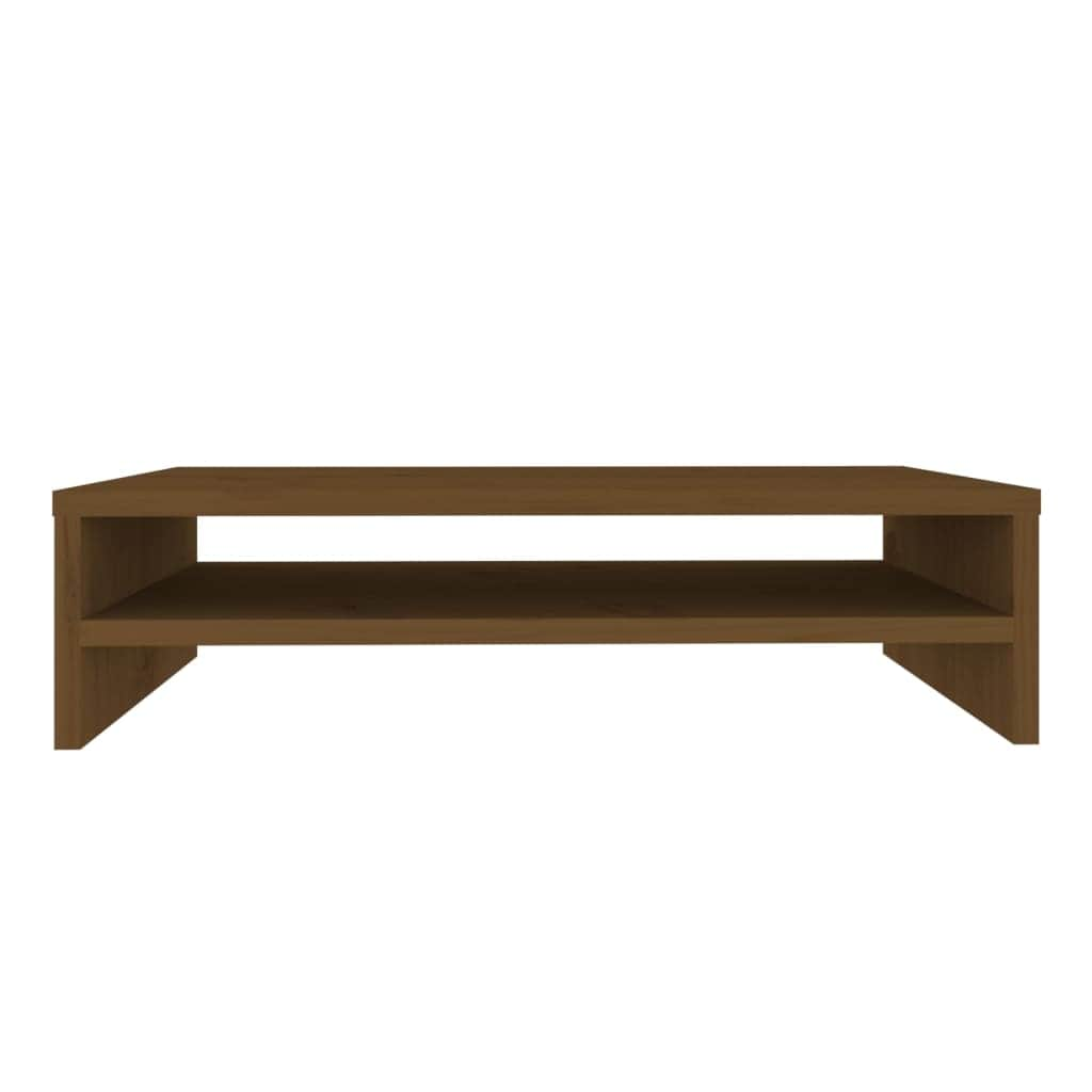 Monitor Stand Honey Brown Solid Wood Pine