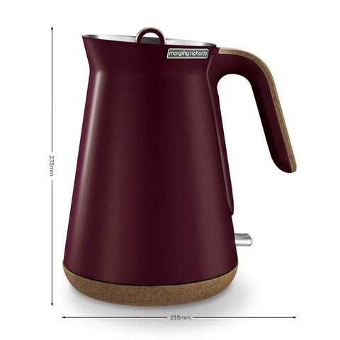 Morphy Richards 1.5L Aspect Kettle - Maroon With Cork-Effect Trim